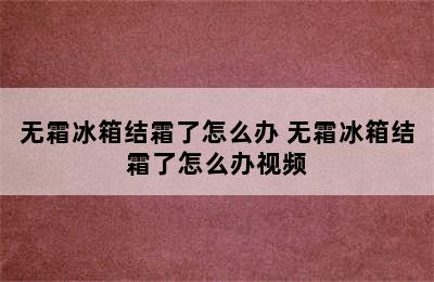 无霜冰箱结霜了怎么办 无霜冰箱结霜了怎么办视频